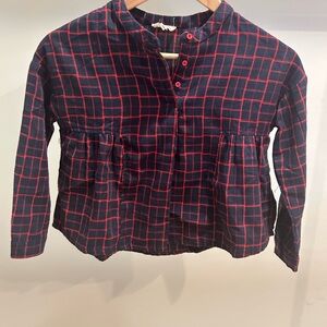 Plaid Kids Shirt - Red and Blue